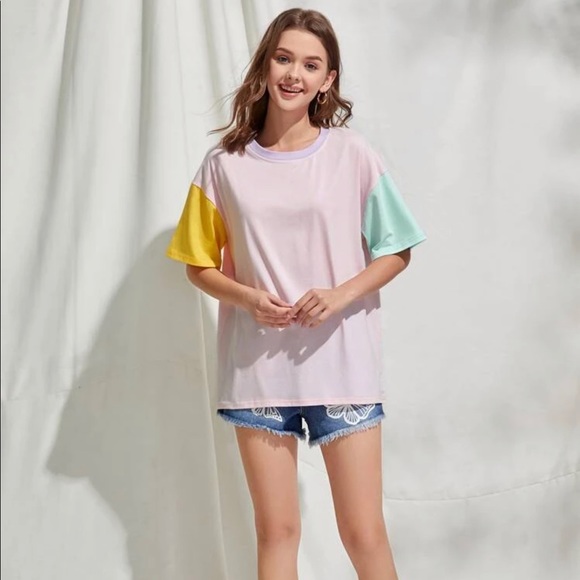 🔥2for$25🔥Oversized color block tee - Picture 3 of 7